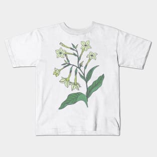 Jasmine tobacco floral pattern Kids T-Shirt